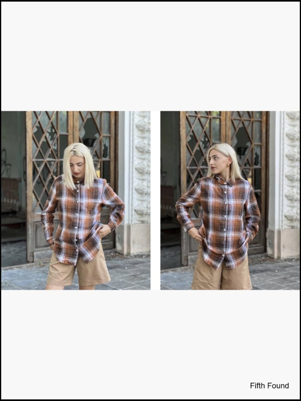 Women's Flannel Button Down Shirt Long Sleeve Plaid Casual Work Top - Picture 6 of 6